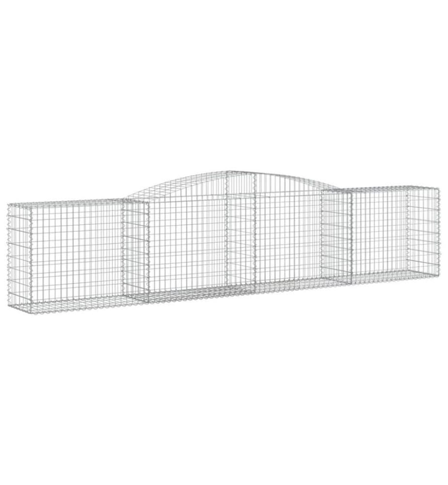 Gabionen mit Hochbogen 6 Stk. 400x50x80/100cm Verzinktes Eisen