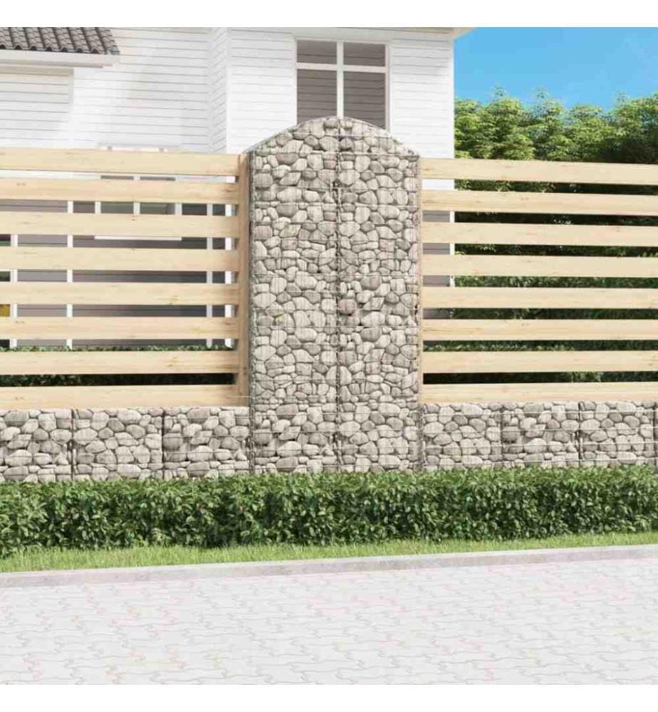 Gabione mit Hochbogen 100x50x220/240 cm Verzinktes Eisen