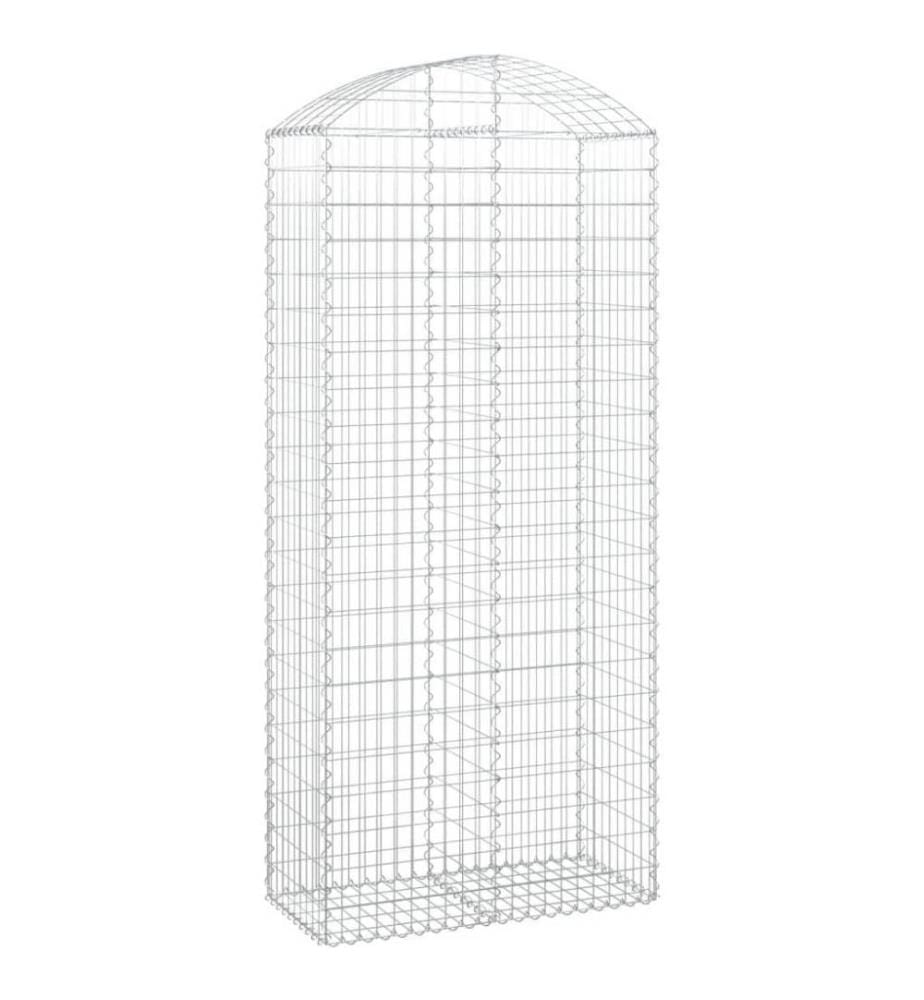 Panier de gabions arqué 100x50x220/240 cm Fer galvanisé
