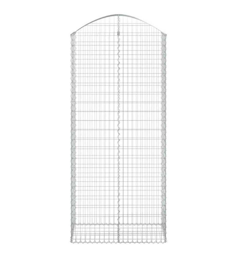 Panier de gabions arqué 100x50x220/240 cm Fer galvanisé