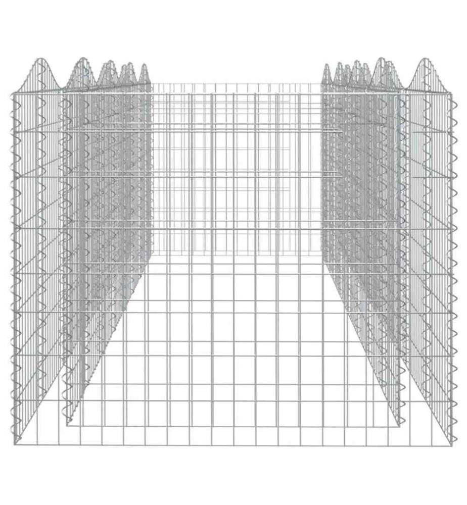 Gabionen-Hochbeet mit Hochbogen 400x100x100 cm Verzinktes Eisen