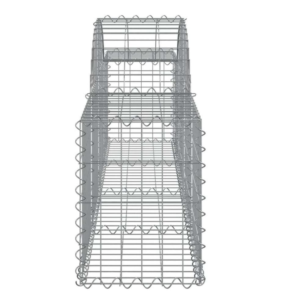 Gabionen mit Hochbogen 3 Stk. 200x30x40/60 cm Verzinktes Eisen