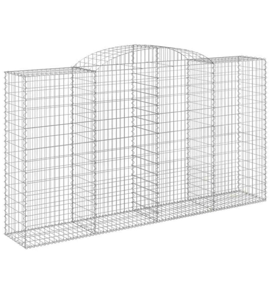 Gabione mit Hochbogen 300x50x160/180 cm Verzinktes Eisen