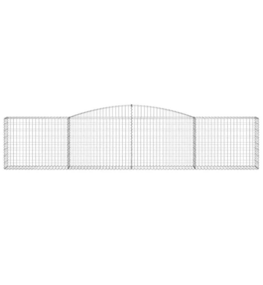 Gabionen mit Hochbogen 2 Stk. 400x30x80/100cm Verzinktes Eisen