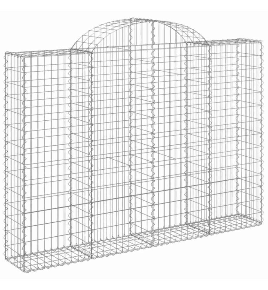 Gabionen mit Hochbogen 4 Stk. 200x30x140/160cm Verzinktes Eisen