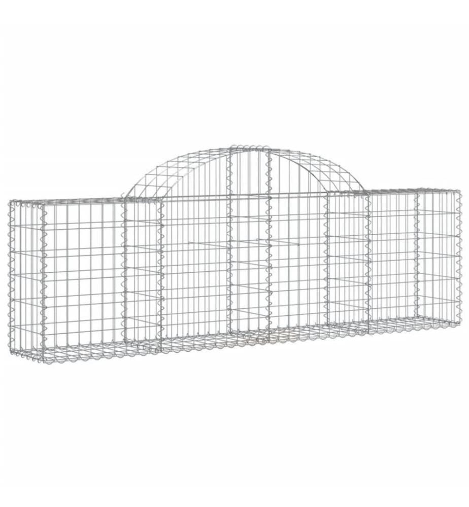 Gabionen mit Hochbogen 8 Stk. 200x30x60/80 cm Verzinktes Eisen