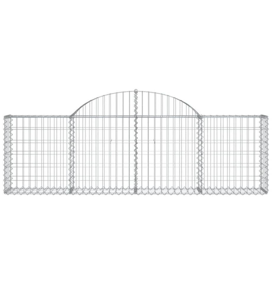 Gabionen mit Hochbogen 8 Stk. 200x30x60/80 cm Verzinktes Eisen