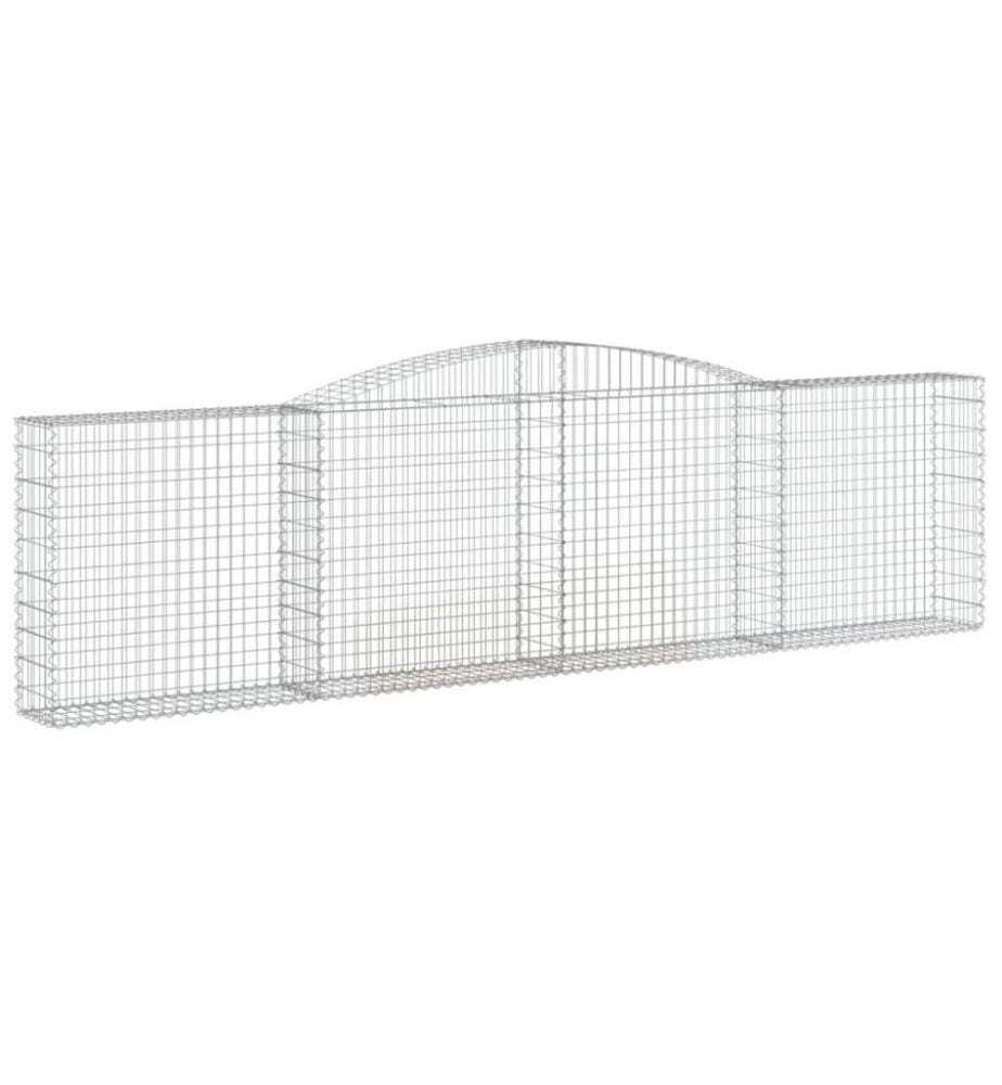 Gabionen mit Hochbogen 8 Stk. 400x30x100/120cm Verzinktes Eisen