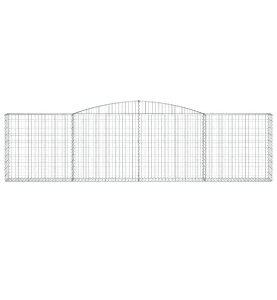 Gabionen mit Hochbogen 8 Stk. 400x30x100/120cm Verzinktes Eisen