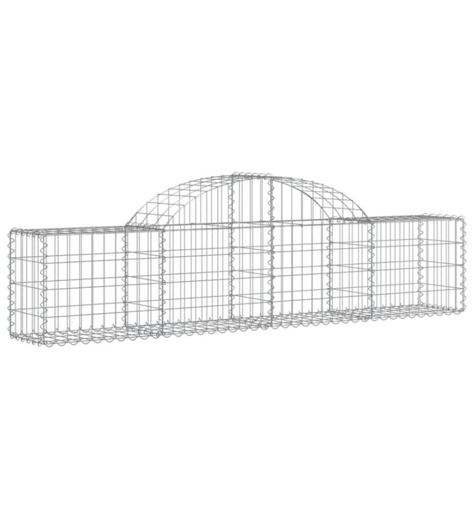 Gabionen mit Hochbogen 6 Stk. 200x30x40/60 cm Verzinktes Eisen