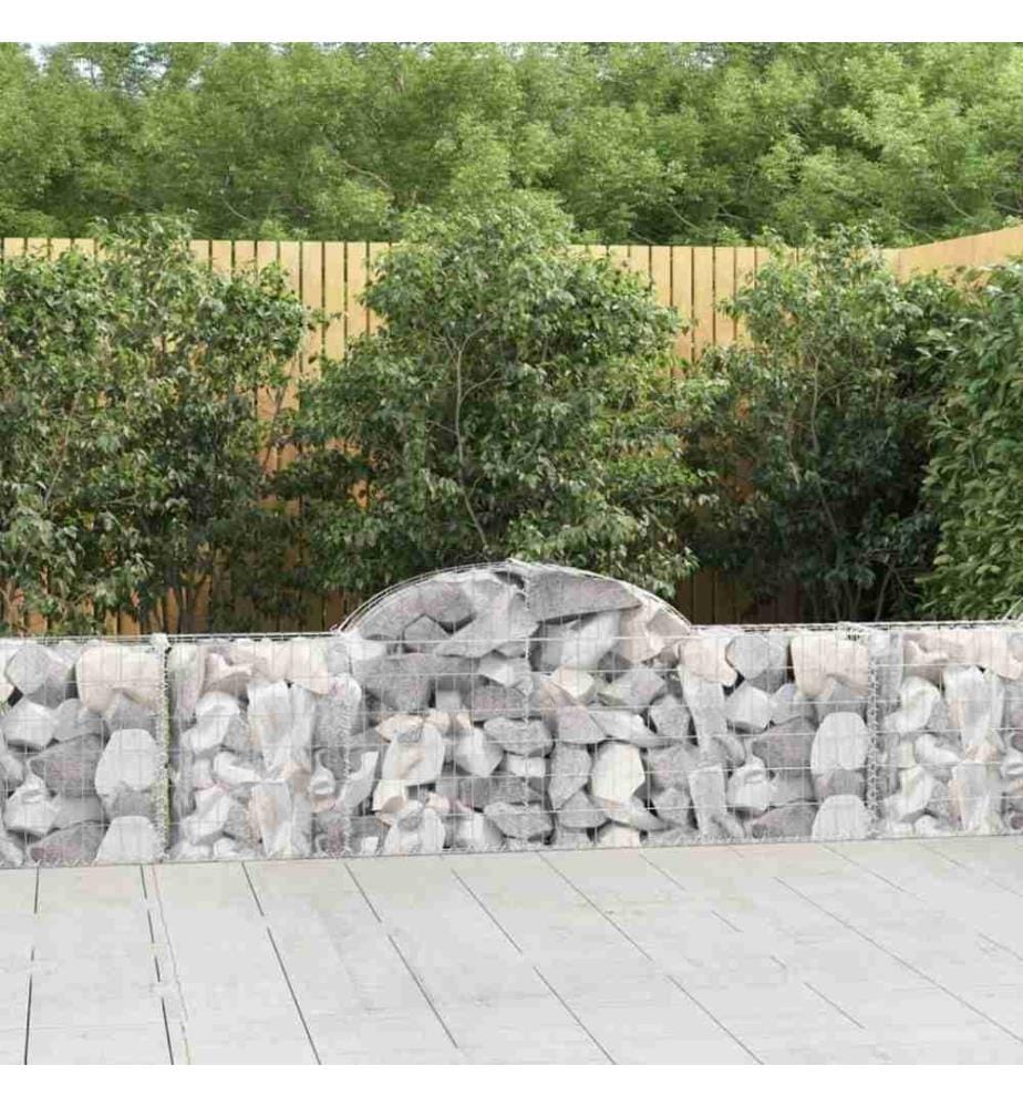 Gabione mit Hochbogen 200x30x60/80 cm Verzinktes Eisen