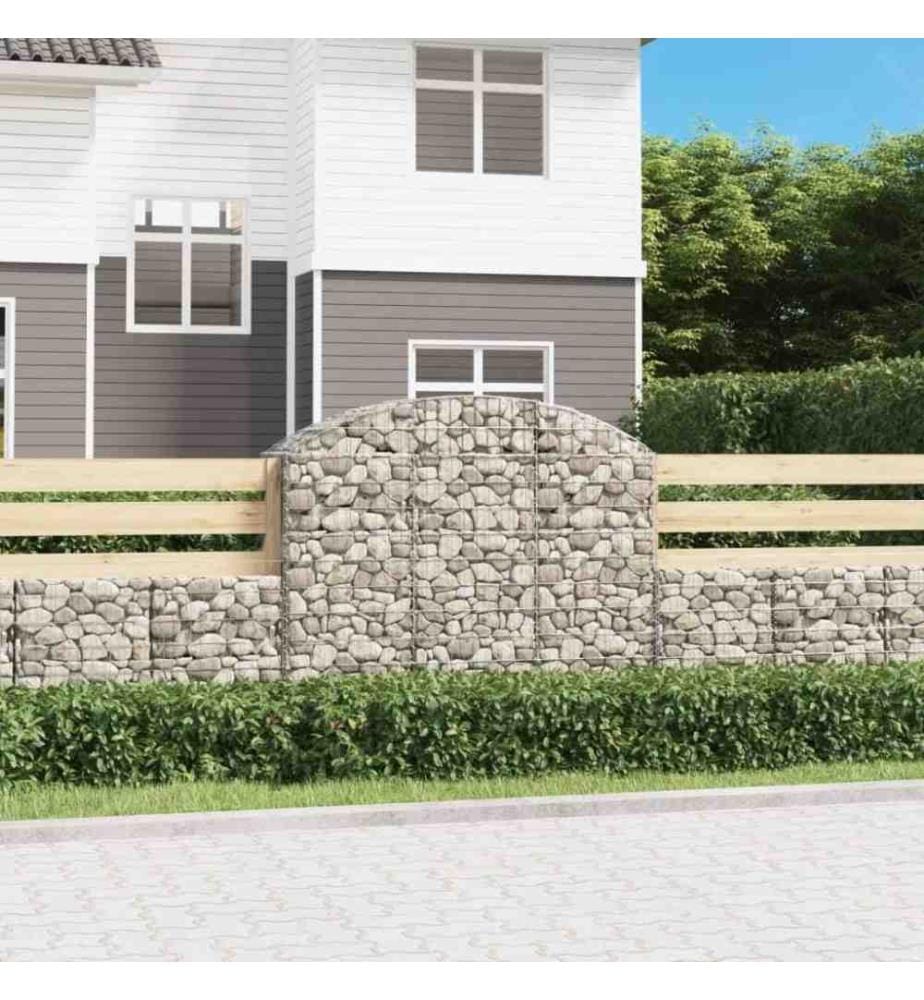 Gabione mit Hochbogen 150x50x120/140 cm Verzinktes Eisen