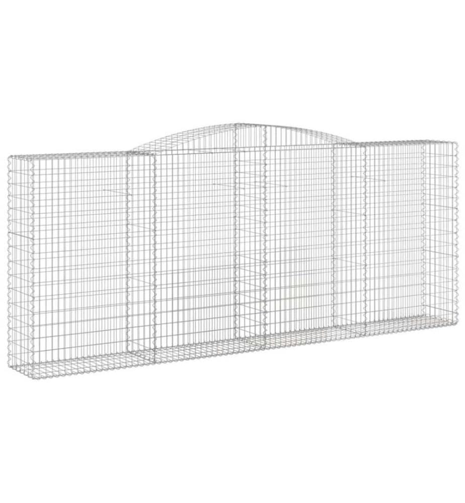 Gabionen mit Hochbogen 2 Stk. 400x50x160/180cm Verzinktes Eisen