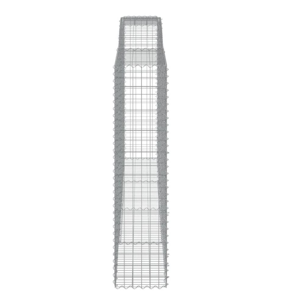 Gabionen mit Hochbogen 2 Stk. 400x50x200/220cm Verzinktes Eisen
