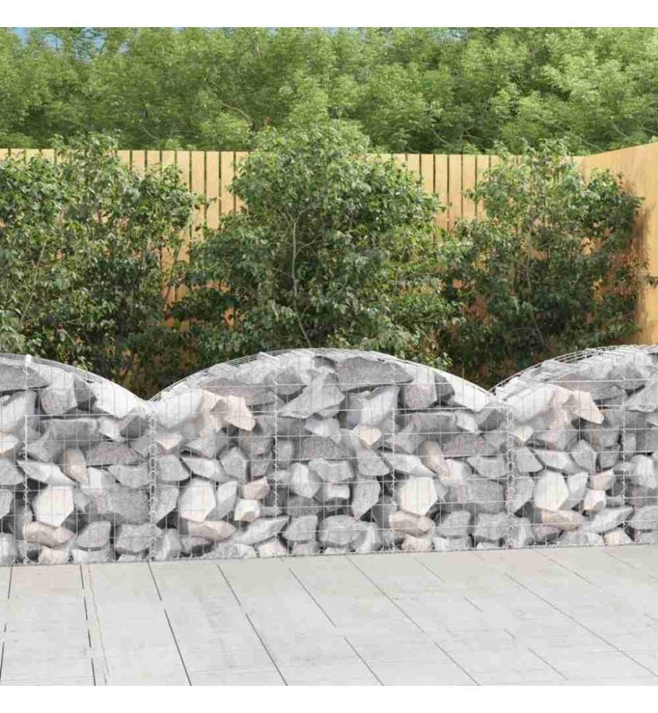 Gabione mit Hochbogen 150x50x60/80 cm Verzinktes Eisen