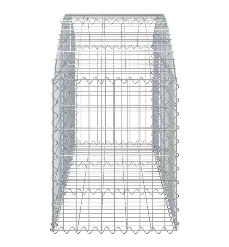 Gabione mit Hochbogen 150x50x60/80 cm Verzinktes Eisen