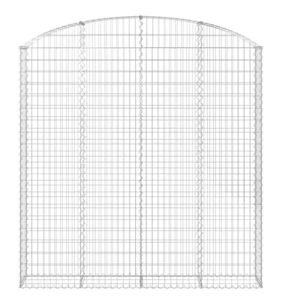 Gabione mit Hochbogen 200x30x200/220 cm Verzinktes Eisen