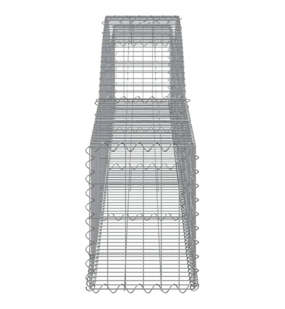 Gabione mit Hochbogen 400x30x40/60 cm Verzinktes Eisen
