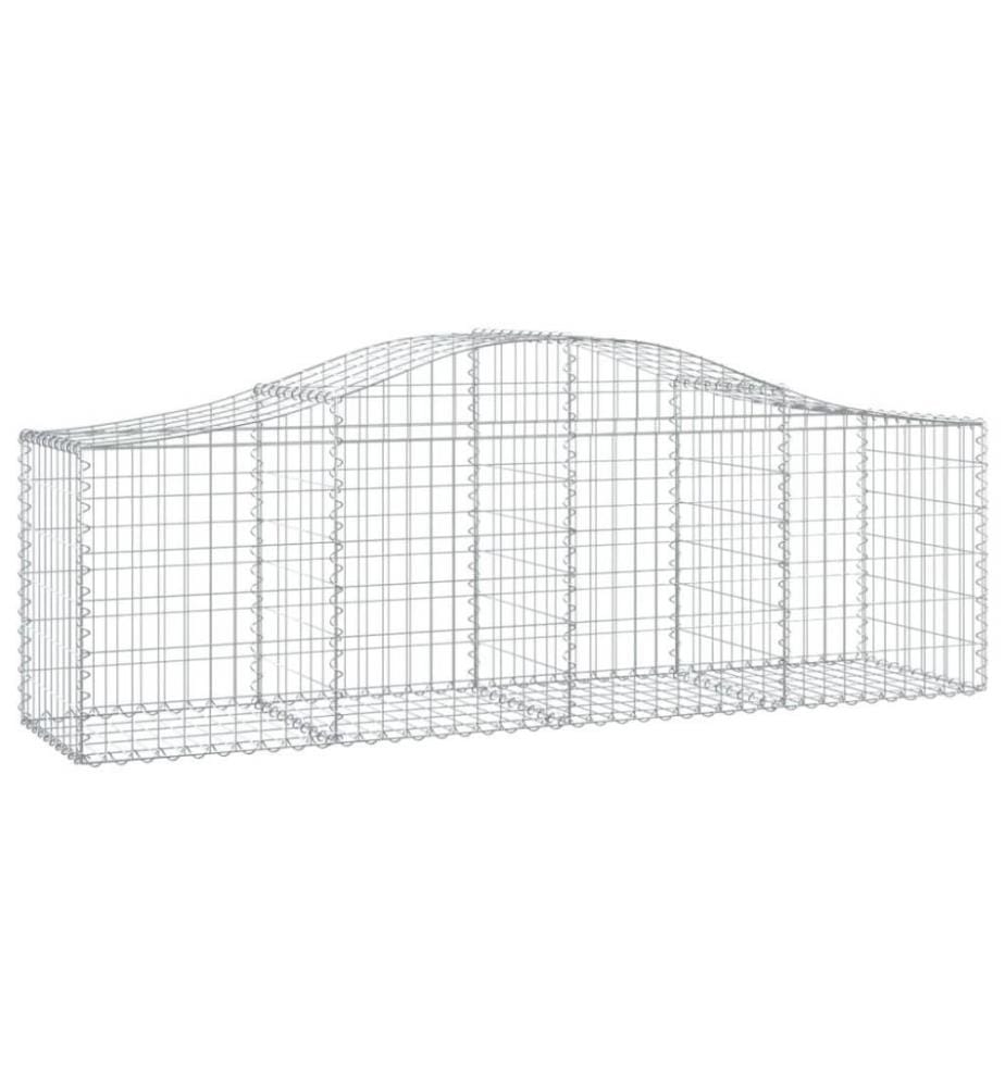 Gabionen mit Hochbogen 2 Stk. 200x50x60/80 cm Verzinktes Eisen