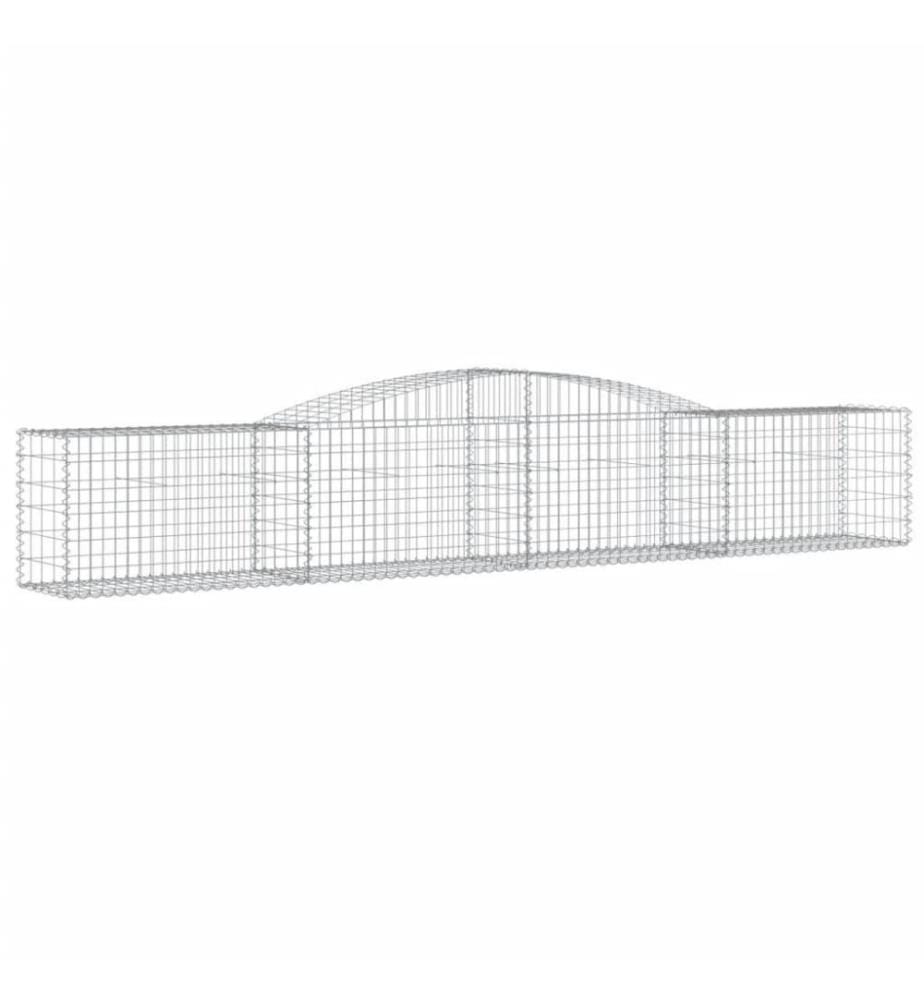 Gabionen mit Hochbogen 6 Stk. 400x50x60/80cm Verzinktes Eisen