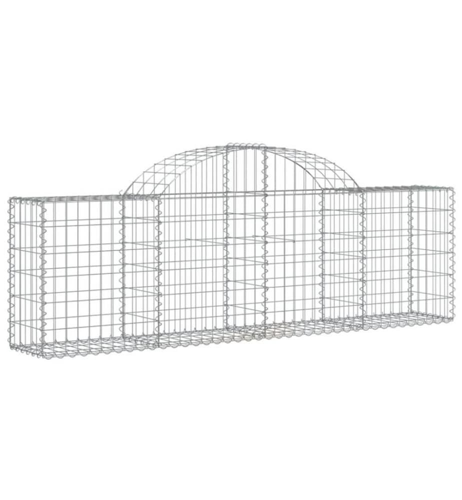 Gabionen mit Hochbogen 3 Stk. 200x30x60/80 cm Verzinktes Eisen