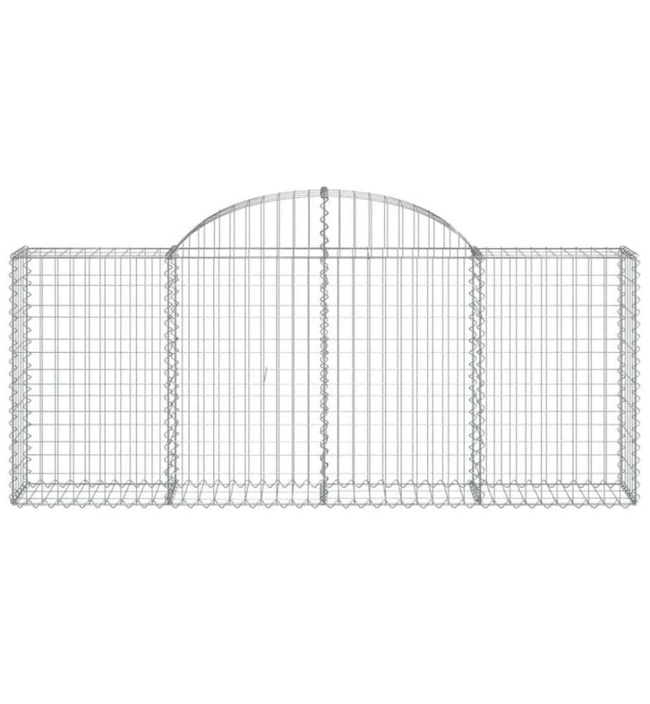 Gabionen mit Hochbogen 6 Stk. 200x30x80/100 cm Verzinktes Eisen