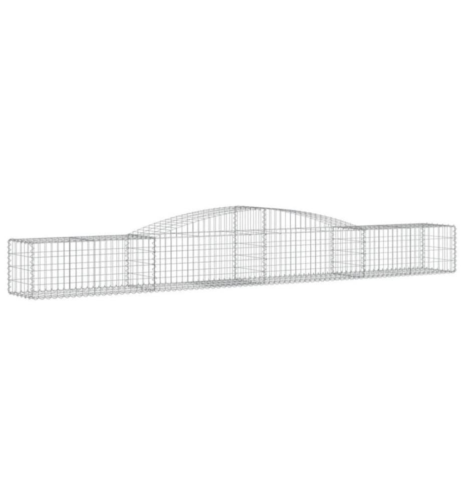 Gabionen mit Hochbogen 6 Stk. 400x50x40/60cm Verzinktes Eisen