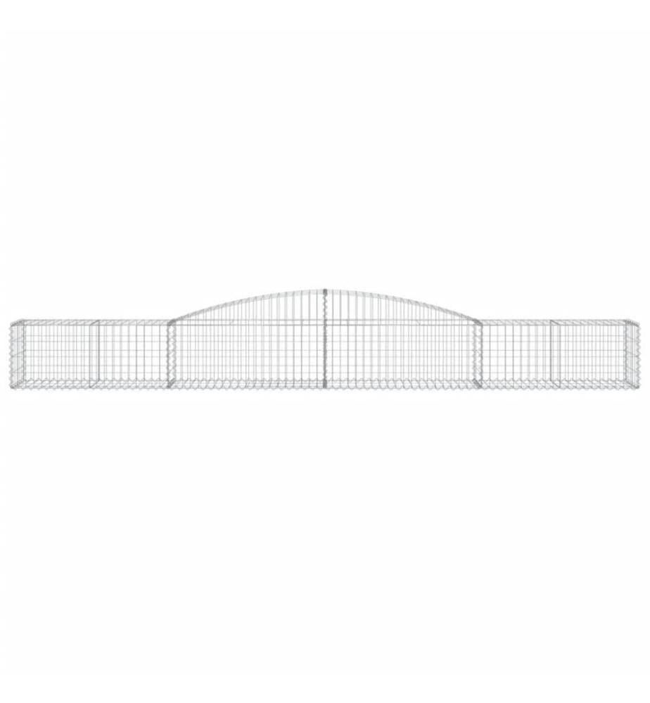 Gabionen mit Hochbogen 6 Stk. 400x50x40/60cm Verzinktes Eisen
