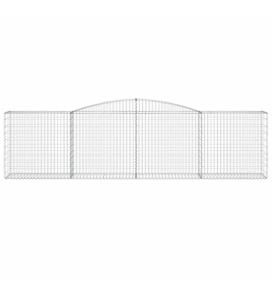 Gabionen mit Hochbogen 9 Stk. 400x50x100/120cm Verzinktes Eisen