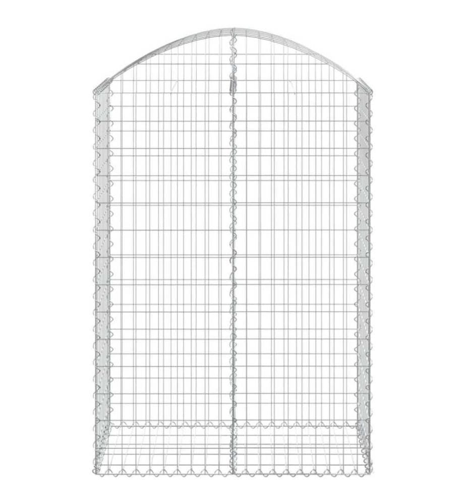 Gabione mit Hochbogen 100x50x140/160 cm Verzinktes Eisen