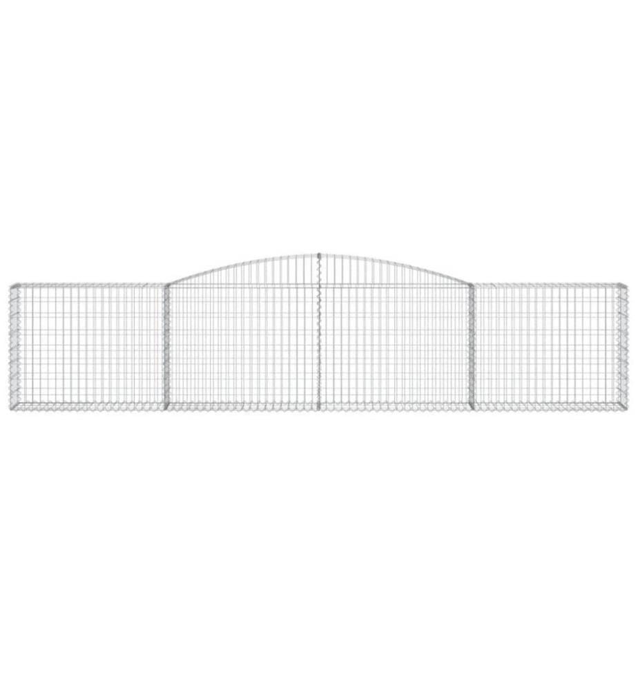 Gabionen mit Hochbogen 3 Stk. 400x30x80/100cm Verzinktes Eisen