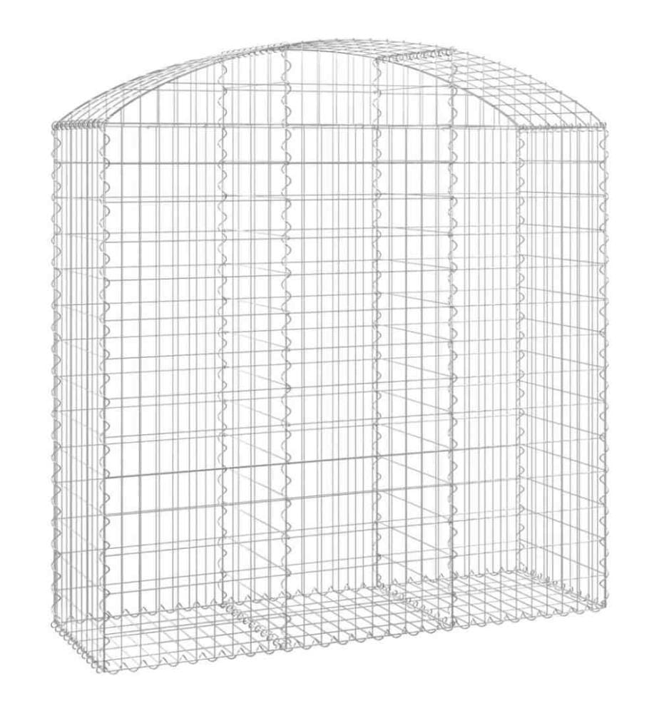 Gabione mit Hochbogen 150x50x140/160 cm Verzinktes Eisen