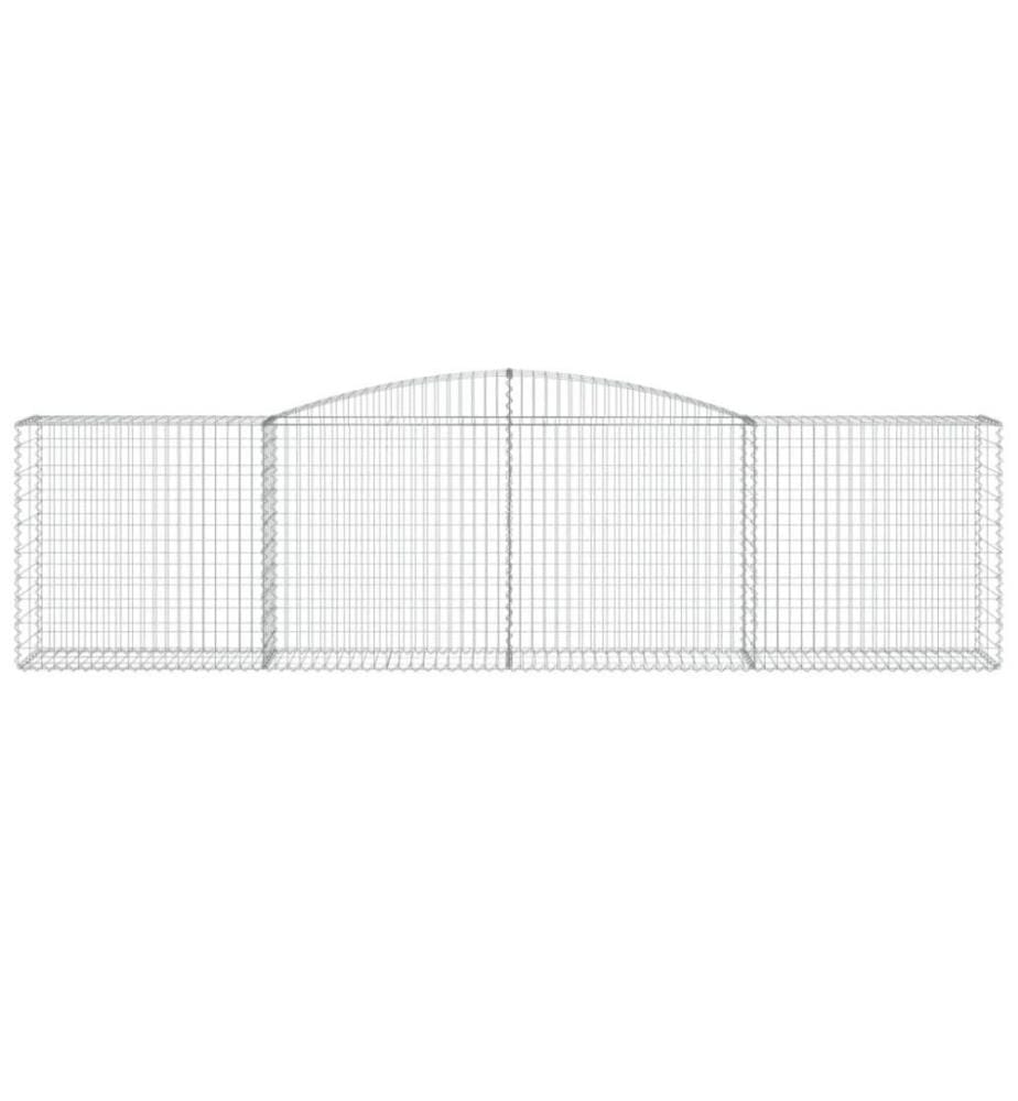 Gabionen mit Hochbogen 5 Stk. 400x50x100/120cm Verzinktes Eisen