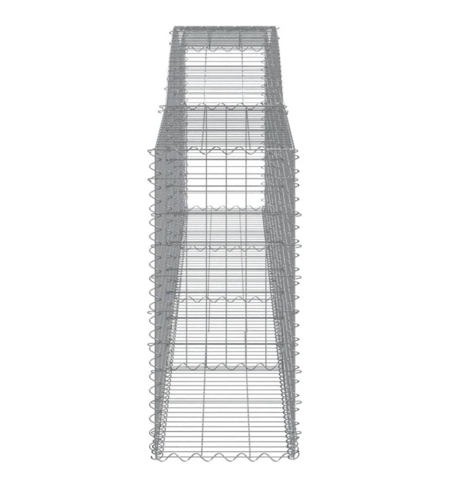 Gabionen mit Hochbogen 5 Stk. 400x50x100/120cm Verzinktes Eisen