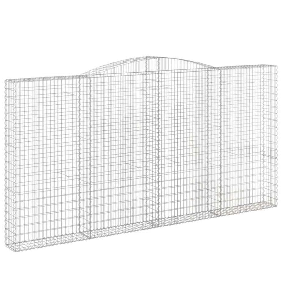 Gabione mit Hochbogen 400x30x200/220 cm Verzinktes Eisen