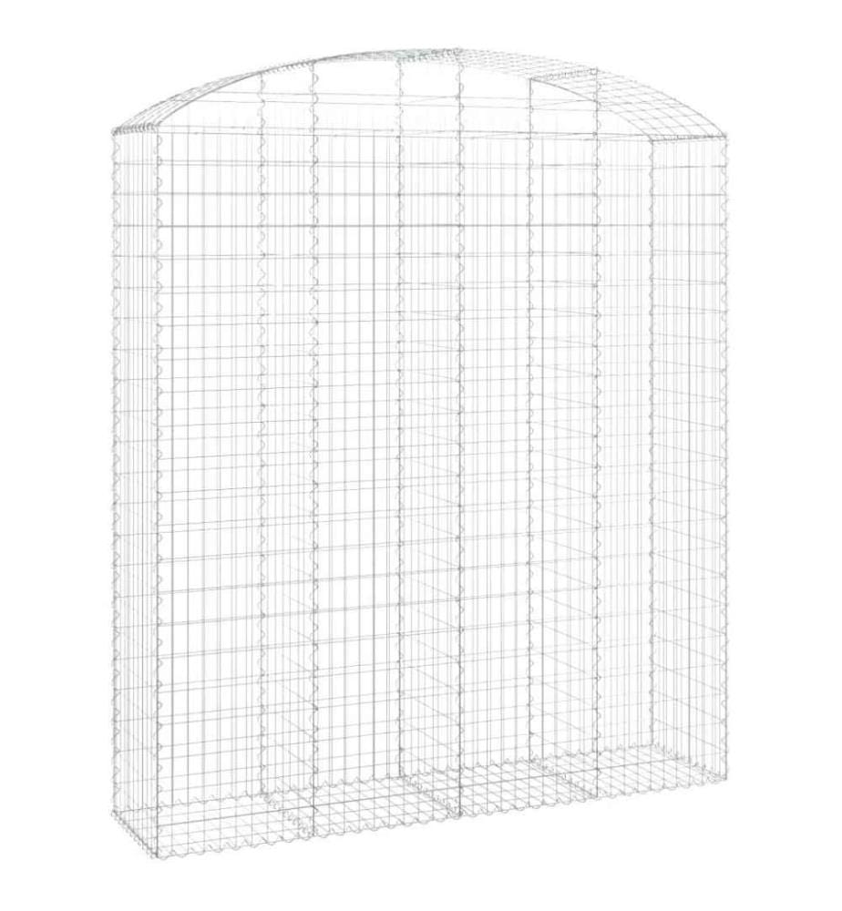 Gabione mit Hochbogen 200x50x220/240 cm Verzinktes Eisen