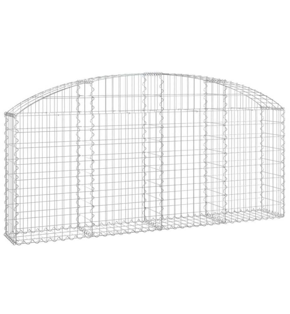 Gabione mit Hochbogen 200x30x80/100 cm Verzinktes Eisen