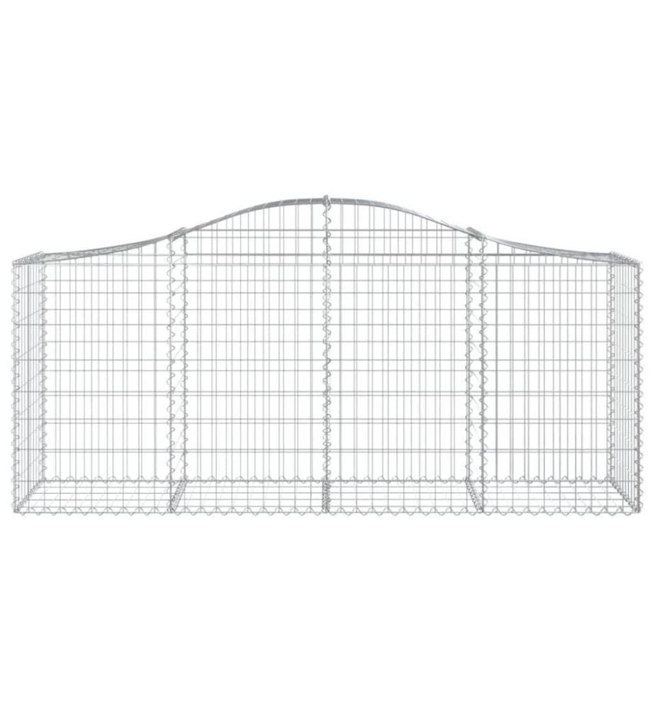 Gabionen mit Hochbogen 8 Stk. 200x50x80/100 cm Verzinktes Eisen