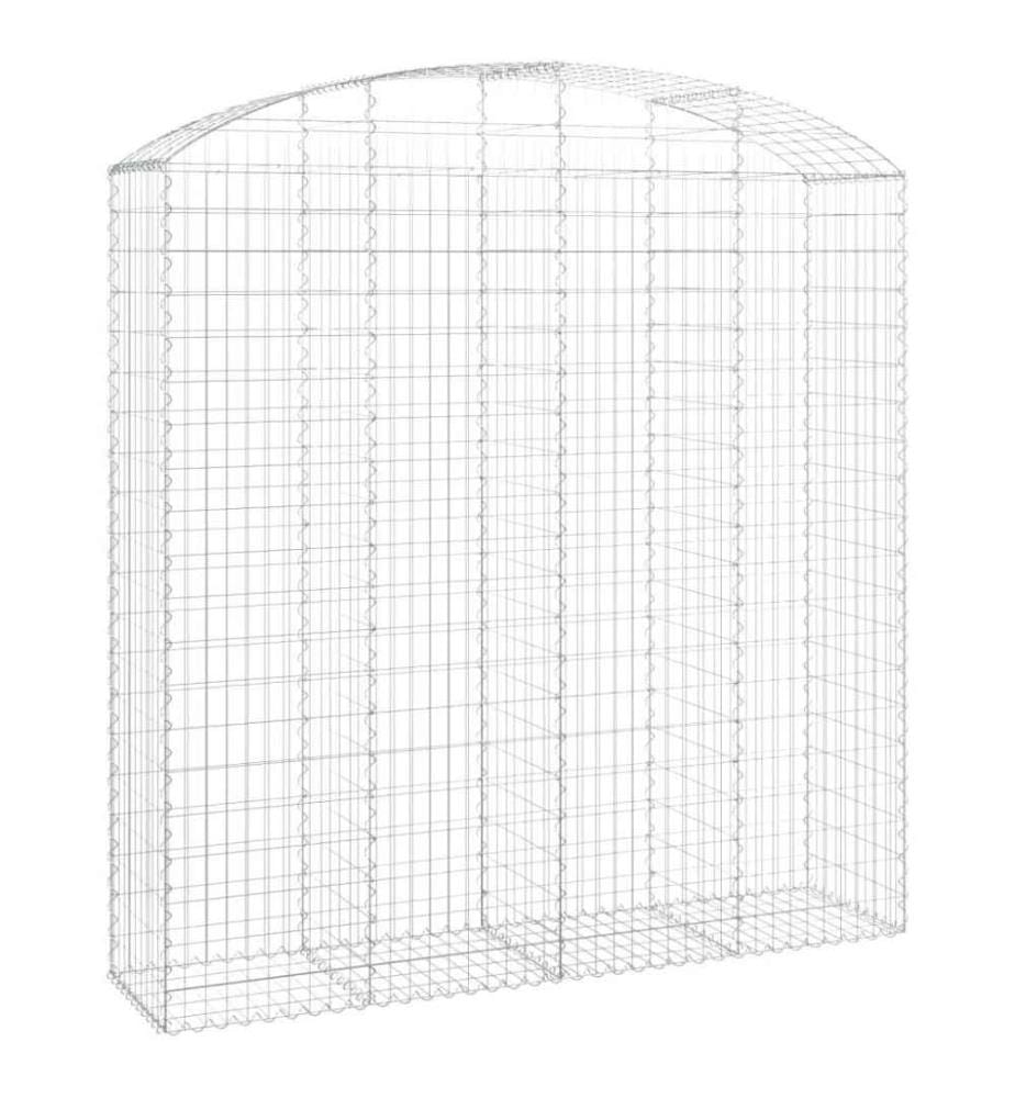Gabione mit Hochbogen 200x50x200/220 cm Verzinktes Eisen