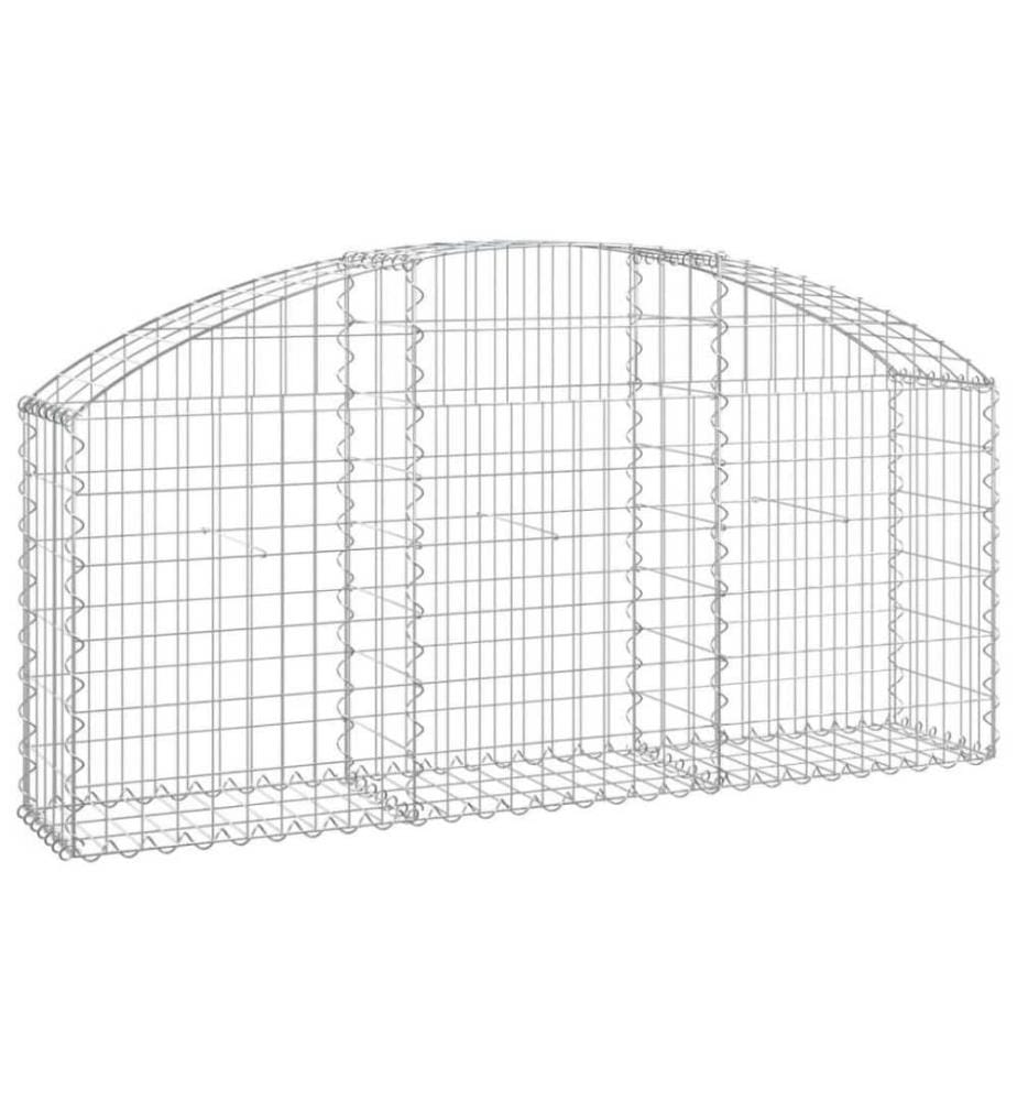 Gabione mit Hochbogen 150x30x60/80 cm Verzinktes Eisen