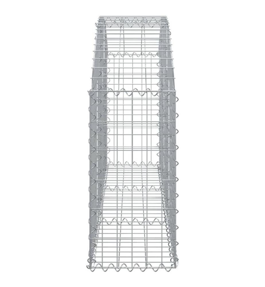 Gabione mit Hochbogen 150x30x60/80 cm Verzinktes Eisen
