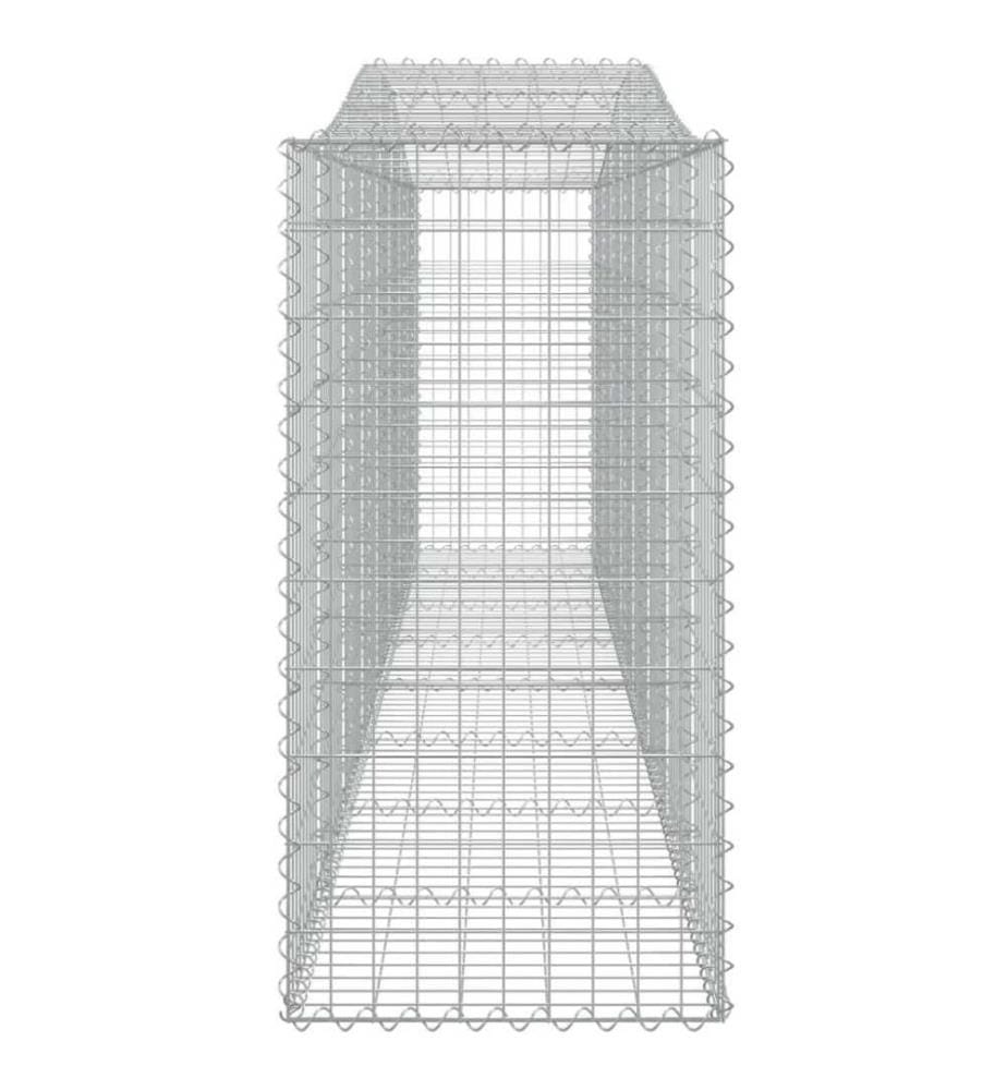 Gabionen mit Hochbogen 7 Stk. 400x50x100/120cm Verzinktes Eisen