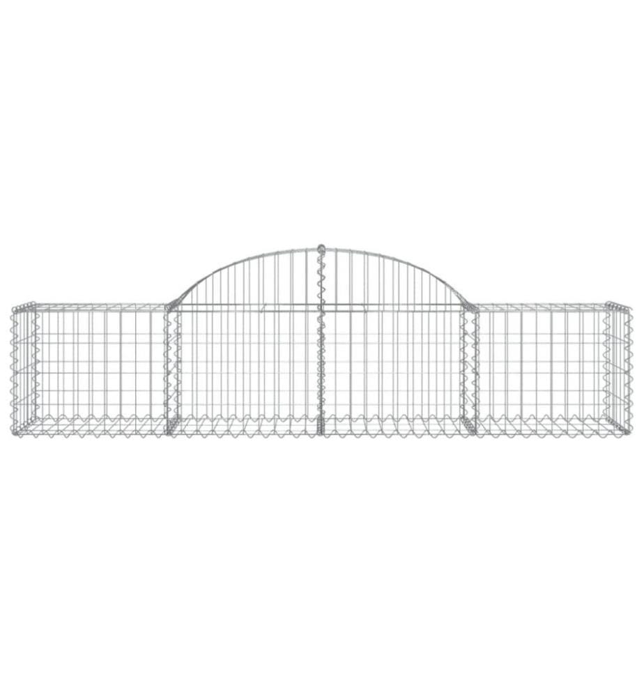 Gabionen mit Hochbogen 8 Stk. 200x50x40/60 cm Verzinktes Eisen