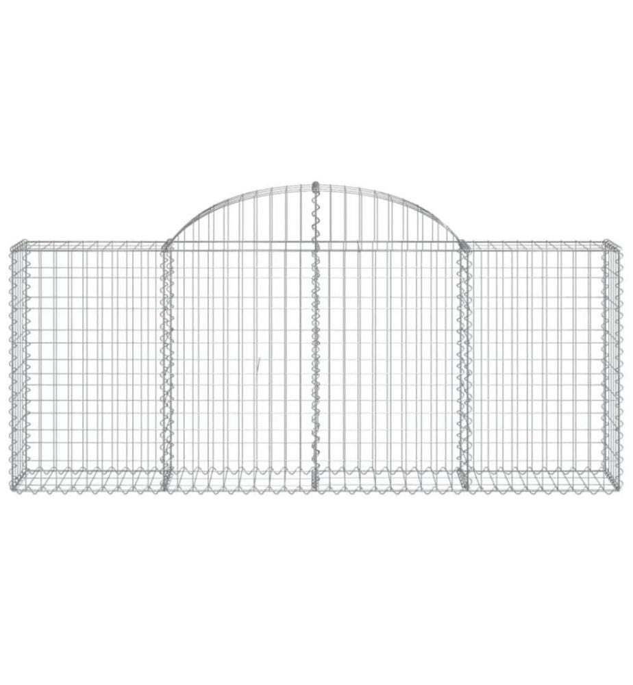 Gabionen mit Hochbogen 14 Stk. 200x30x80/100cm Verzinktes Eisen