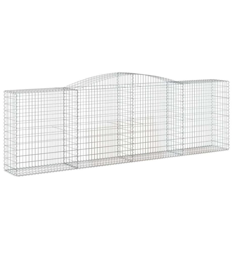 Gabionen mit Hochbogen 4 Stk. 400x50x120/140cm Verzinktes Eisen