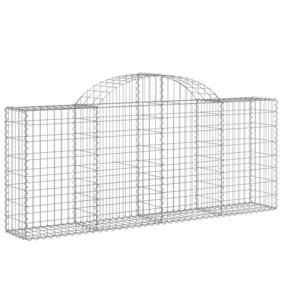 Gabionen mit Hochbogen 18 Stk. 200x30x80/100cm Verzinktes Eisen