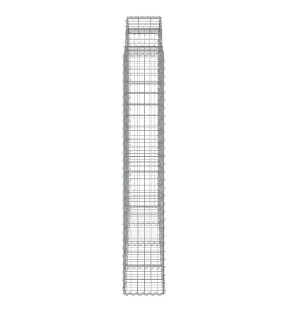 Gabione mit Hochbogen 200x30x180/200 cm Verzinktes Eisen