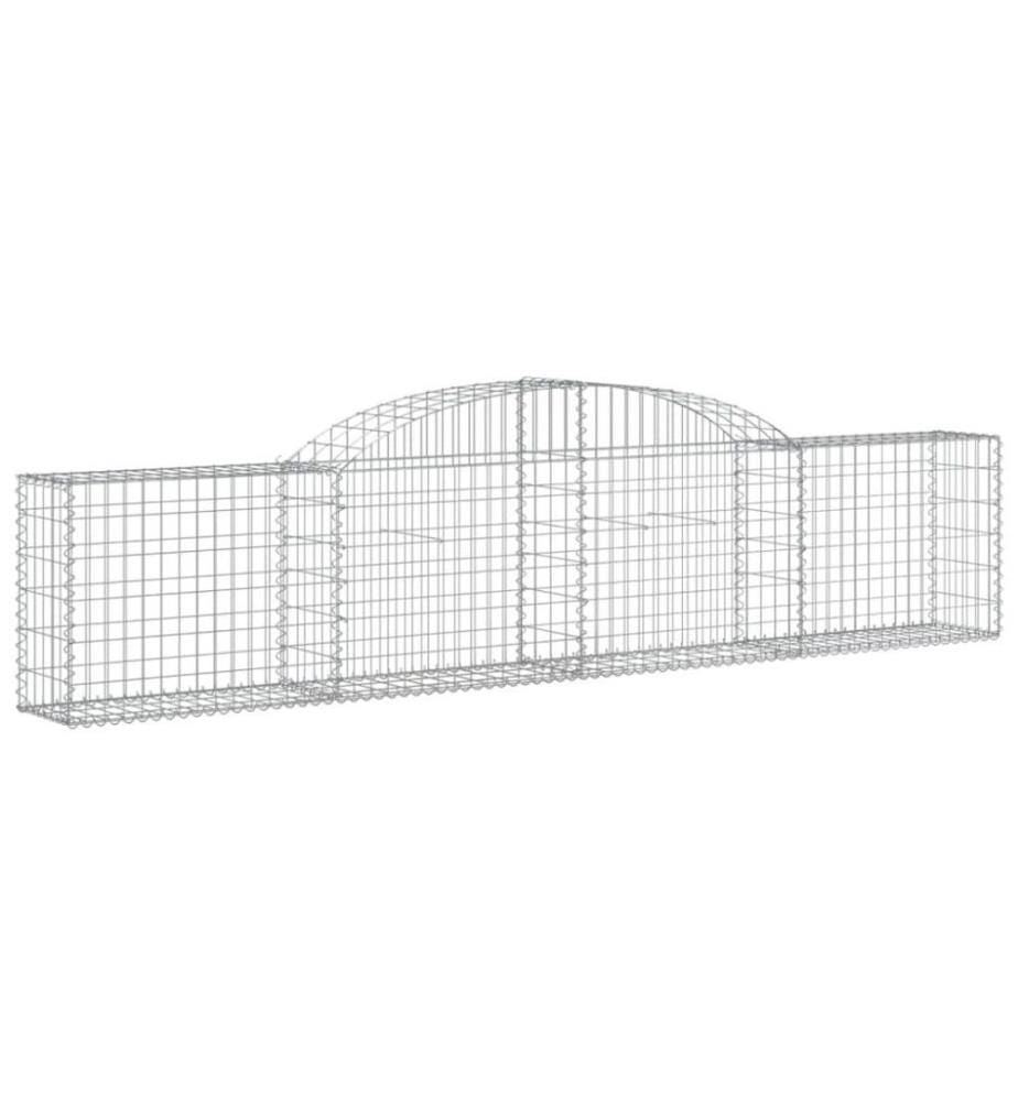 Gabione mit Hochbogen 300x30x60/80 cm Verzinktes Eisen