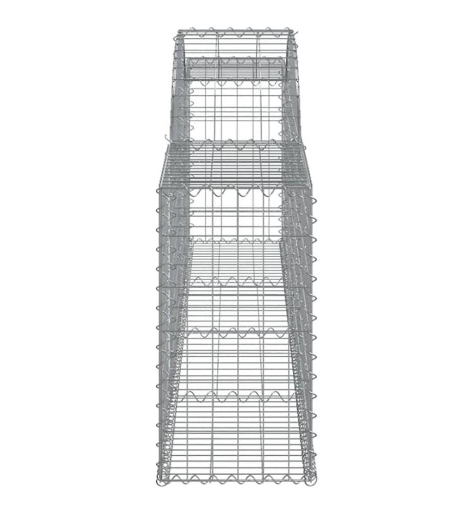 Gabione mit Hochbogen 300x30x60/80 cm Verzinktes Eisen