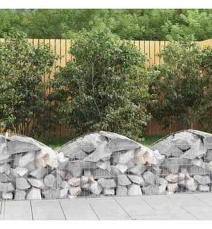 Gabione mit Hochbogen 100x50x40/60 cm Verzinktes Eisen